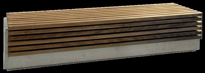 Sitzbank LITHOS WOOD ohne Rückenlehne, mit Jatobaholzbelattung, Beton in naturgrau - 19