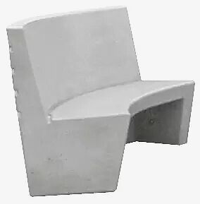 Sitzbank CIRCO aus Beton, acrylgrau, mit RL