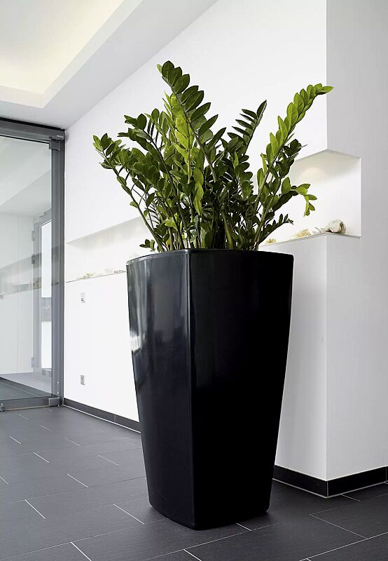 Pflanzbehälter BALI, Höhe 1300 mm, in schwarz ähnlich RAL 9004