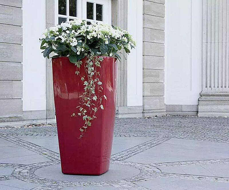 Pflanzbehälter BALI, Höhe 1300 mm, in rubinrot ähnlich RAL 3003