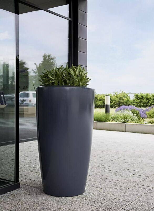 Pflanzbehälter UNA, Höhe 1100 mm, in anthrazitgrau ähnlich RAL 7016