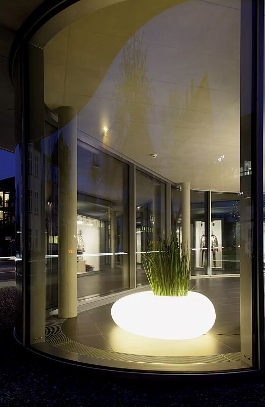 Pflanzbehälter MALUR-LIGHT, Höhe 500 mm, transluzent beleuchtet