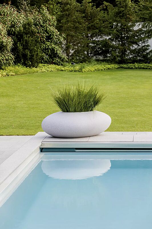 Pflanzbehälter MALUR, Höhe 390 mm, in granit hell