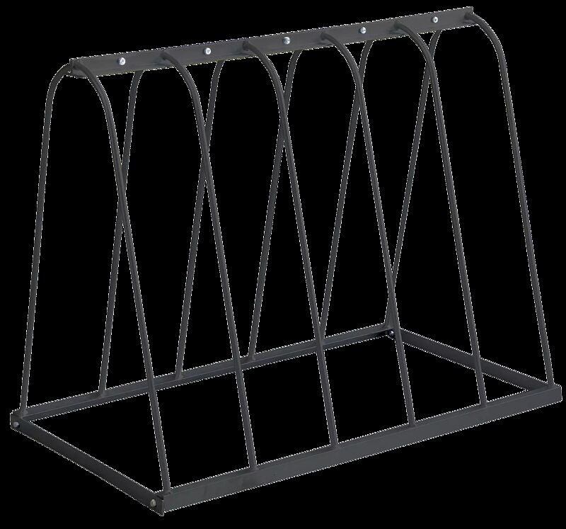 Fahrradständer WARWICK ohne Werbeschild, 5 Stellplätze, in RAL 7012 basaltgrau