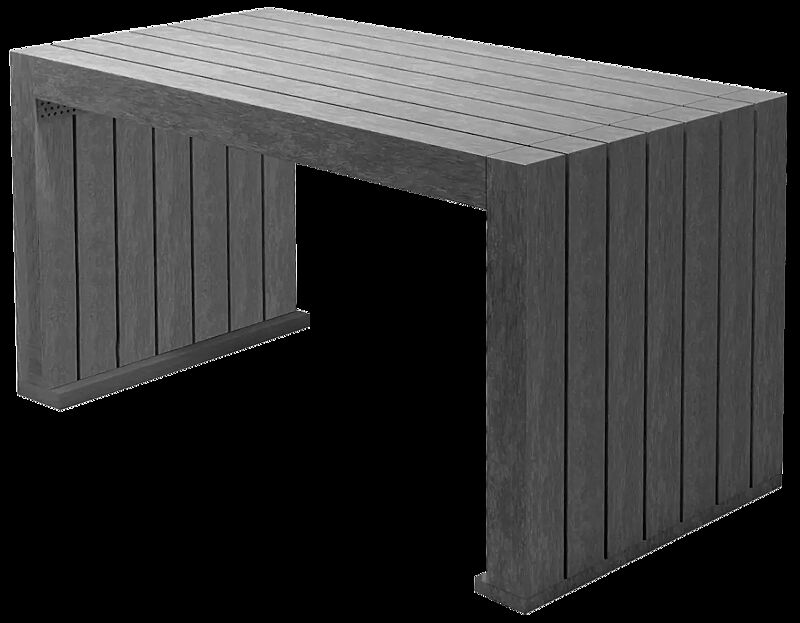 Tisch CERMES aus Recyclingkunststoff in grau