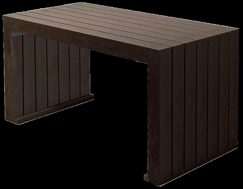 Tisch CERMES aus Recyclingkunststoff in braun