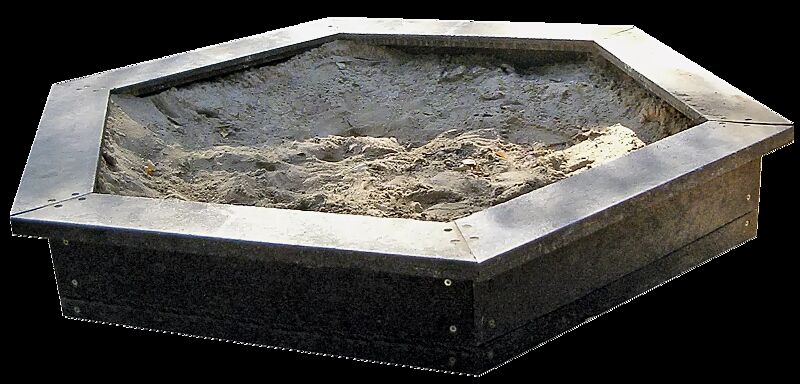 Sandkasten MAULWURF, sechseckig, aus Recyclingkunststoff