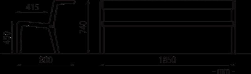 Sitzbank TEO mit verlängerter Rückenlehne