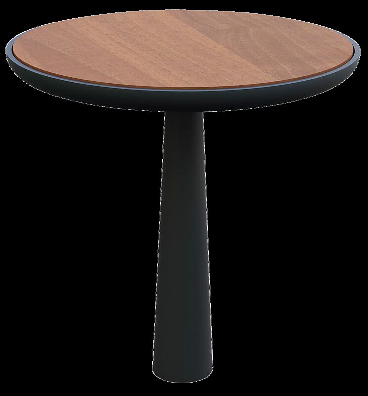 Tisch TEO mit Tischfläche aus Holz, Gusseisenteile in RAL 7016 anthrazitgrau