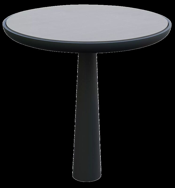 Tisch TEO mit Tischfläche aus Gusseisen, Gusseisenteile in RAL 7016 anthrazitgrau und RAL 7035 lichtgrau