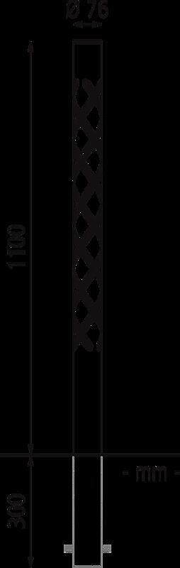 Poller STRIUM CAPITAN zum Einbetonieren, Ø 76 mm, Flachkopf