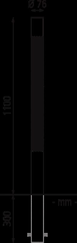 Poller STRIUM HELIX zum Einbetonieren, Ø 76 mm, Flachkopf
