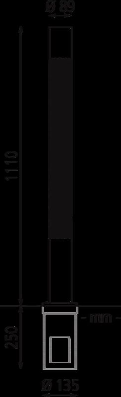 Poller STRIUM HELIX herausnehmbar aus Bodenhülse, Ø 89 mm, Flachkopf