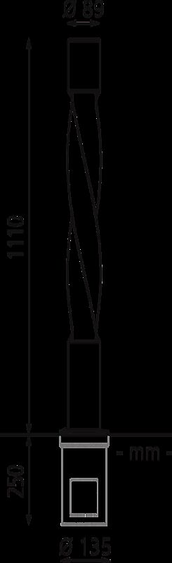 Poller STRIUM VARIO herausnehmbar aus Bodenhülse, Ø 89 mm, Flachkopf