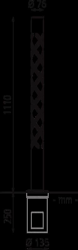 Poller STRIUM CAPITAN herausnehmbar aus Bodenhülse, Ø 76 mm, Flachkopf