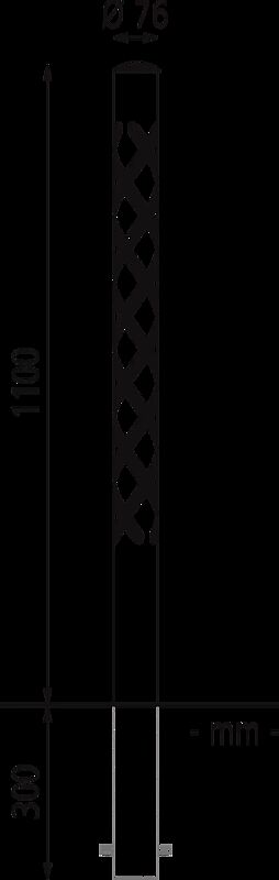 Poller STRIUM CAPITAN zum Einbetonieren,  Ø 76 mm, Rundkopf