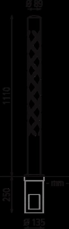 Poller STRIUM CAPITAN herausnehmbar aus Bodenhülse,  Ø 89 mm, Rundkopf