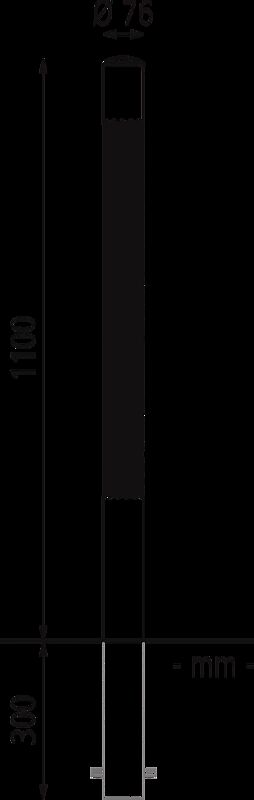Poller STRIUM HELIX zum Einbetonieren, Ø 76 mm, Rundkopf