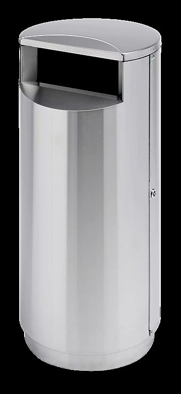 Standbehälter FINBIN CITY aus Edelstahl, 60 Liter, ohne Ascher, zum Aufdübeln mittels Edelstahlsockel