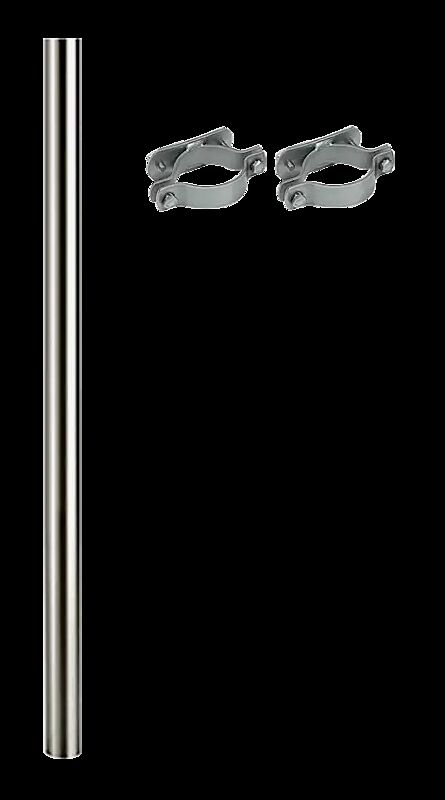 Rohrpfosten Ø 60,3 mm inkl. Edelstahl-Schellen, zum Einbetonieren, Alu-Zink