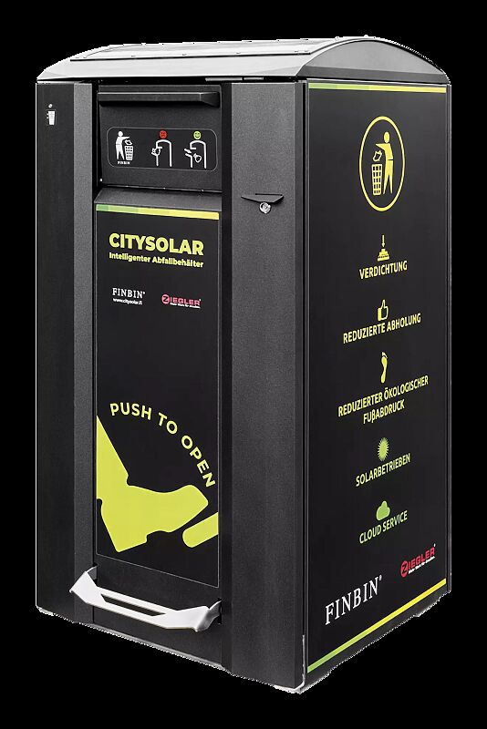 Abfallbehälter CITYSOLAR 360 ohne Ascher