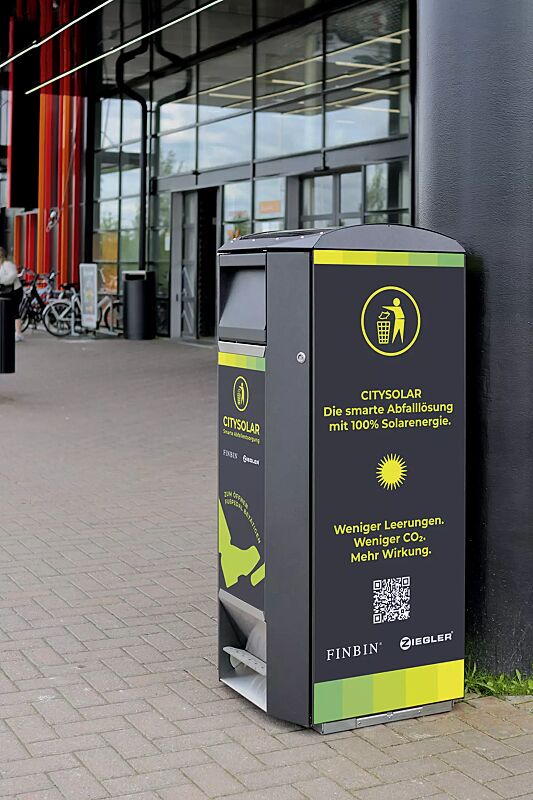 Abfallbehälter CITYSOLAR 120 ohne Ascher