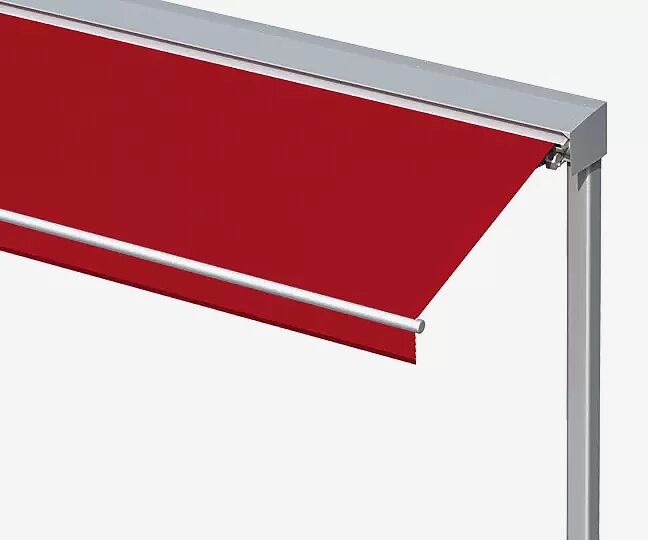 Markisen-Freigestell VOLANTIS, einseitig, Markisentuch in 5890 verkehrsrot (UPF 50+)