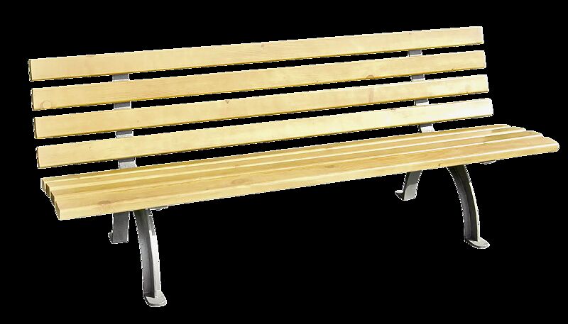 Sitzbank ALBAS mit Rückenlehne, mit Fichtenholzbelattung