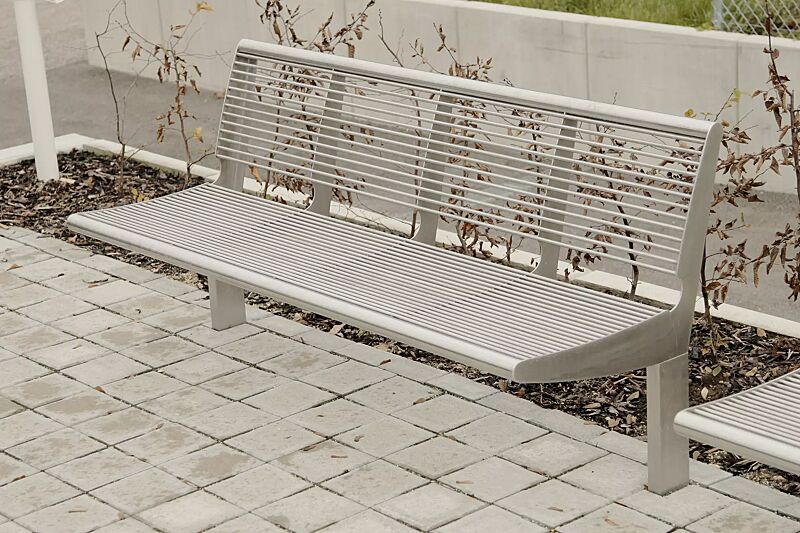 Sitzbank CARPI mit Rückenlehne, Breite 1800 mm