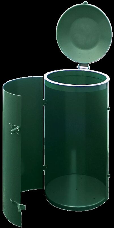 Abfallbehälter SOMERSET, zum freien Aufstellen, in RAL 6005 moosgrün