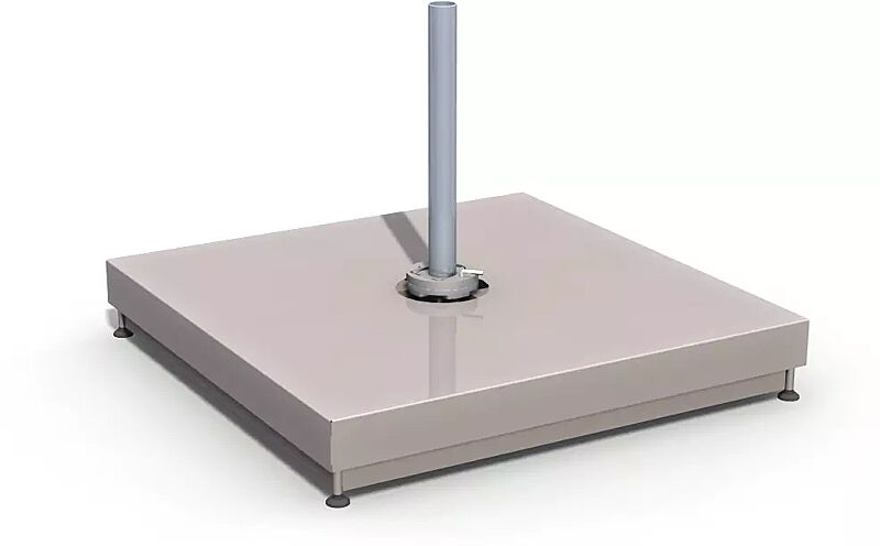 Schirmsockel mit Drehelement und Deckel aus Aluminium