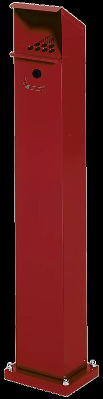 Standascher WINDSOR aus Stahl, in RAL 3000 feuerrot