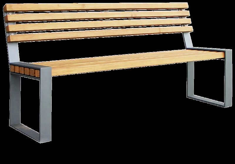 Sitzbank TAMORES mit Rückenlehne, Stahlteile in DB 703 eisenglimmer