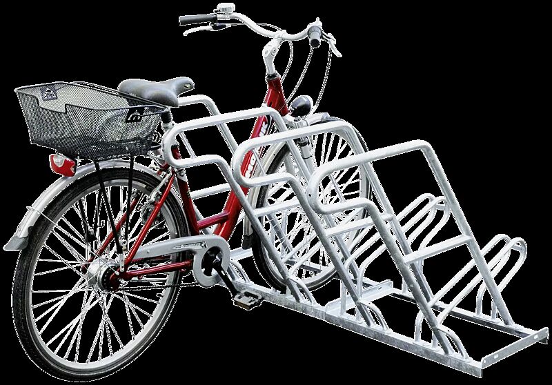Fahrradständer OHIO, einseitig, 4 Stellplätze, 4 Anlehnbügel