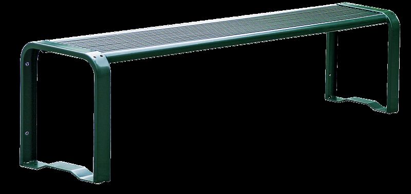 Sitzbank ETHOS ohne Rückenlehne, in RAL 6005 moosgrün