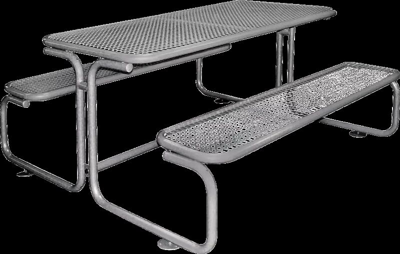 Bank-Tisch-Kombination CAMPO in RAL 9007 graualuminium