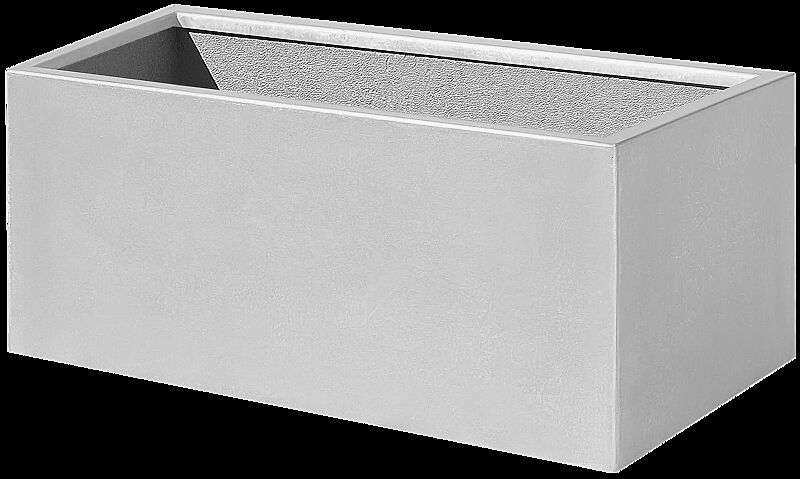 Pflanzbehälter MALOUT, 132 Liter, Höhe 450 mm, in RAL 9006 weißaluminium