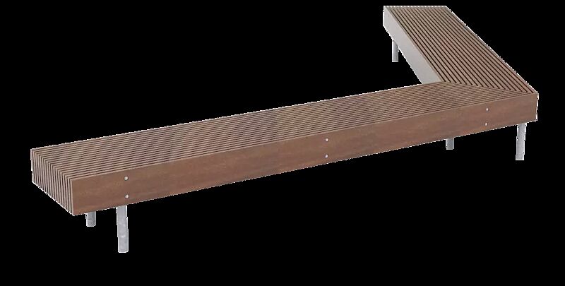 Eckbank WOODY, 120°, mit Jatobaholzbelattung