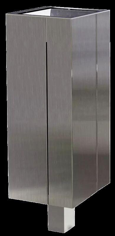 Abfallbehälter NANUK, Korpus: Edelstahlblech, Stahlteile in RAL 9007 graualuminium