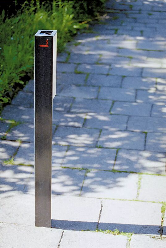 Standascher VALET, 1 Liter, zum Aufdübeln, Stahlteile in RAL 9007 graualuminium