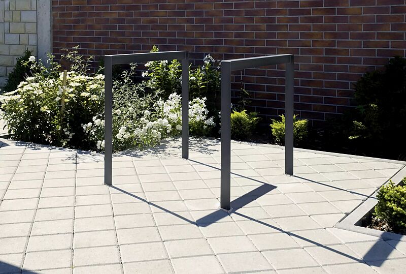 Anlehnbügel CALVI zum Aufdübeln bei -200 mm, in RAL 7016 anthrazitgrau