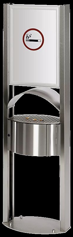 Standascher CALEDON aus Edelstahl, mit Werbefläche