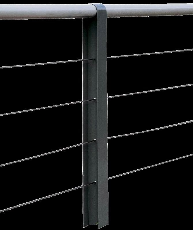 Mittelpoller mit Seilvorrichtung, in RAL 7016 anthrazitgrau