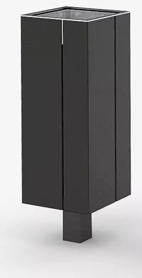 Abfallbehälter NANUK, quadratisch, Korpus: Stahlblech, in RAL 7016 anthrazitgrau