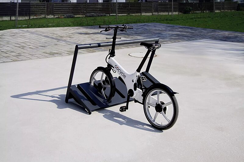 Fahrradständer VELO mit Griffstange, einseitig, 3 Stellplätze, in RAL 7016 anthrazitgrau