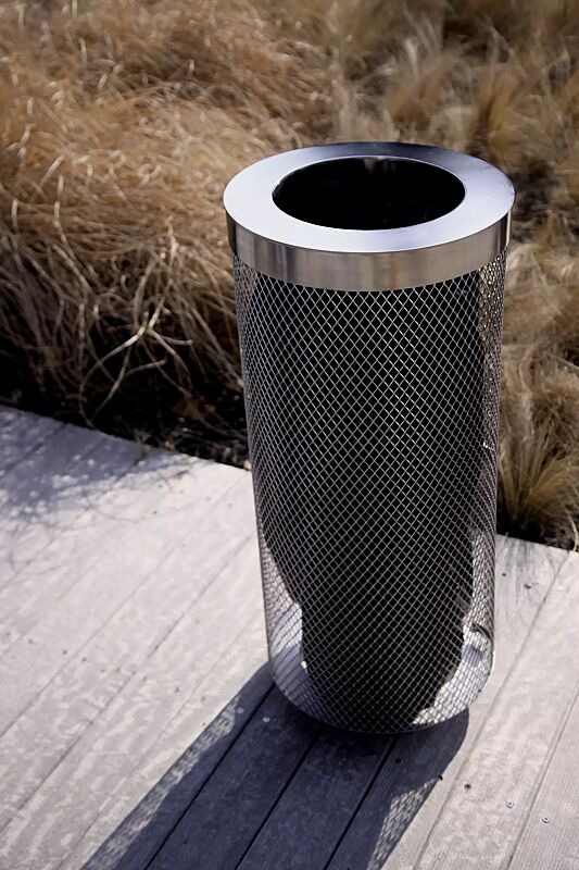 Abfallbehälter AEROPORTO aus Edelstahl