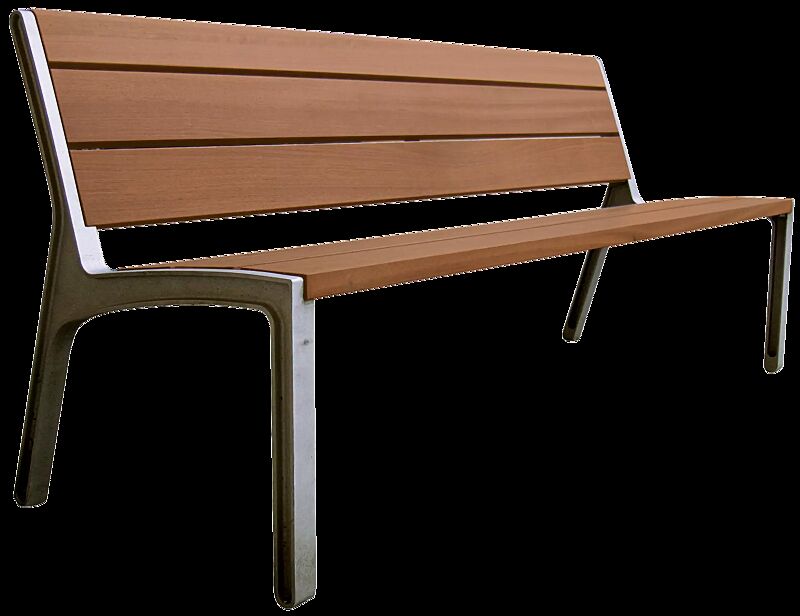 Sitzbank MIELA mit Rückenlehne, mit Jatobaholzbelattung