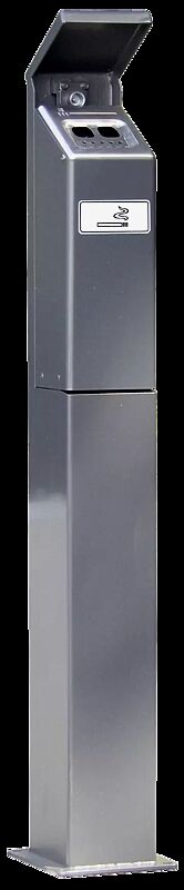 Ascher AVON, befestigt am Ständer vom Abfallbehälter, in DB 703 eisenglimmer