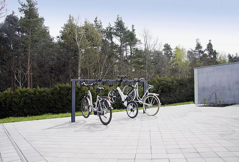 Design-Lenkerhaltesystem UNIT einseitig, 6 Stellplätze, in RAL 7016 anthrazitgrau