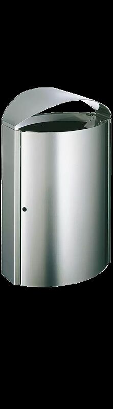 Abfallbehälter CAPITAL, 50 Liter, zur Pfostenbefestigung, aus Edelstahl